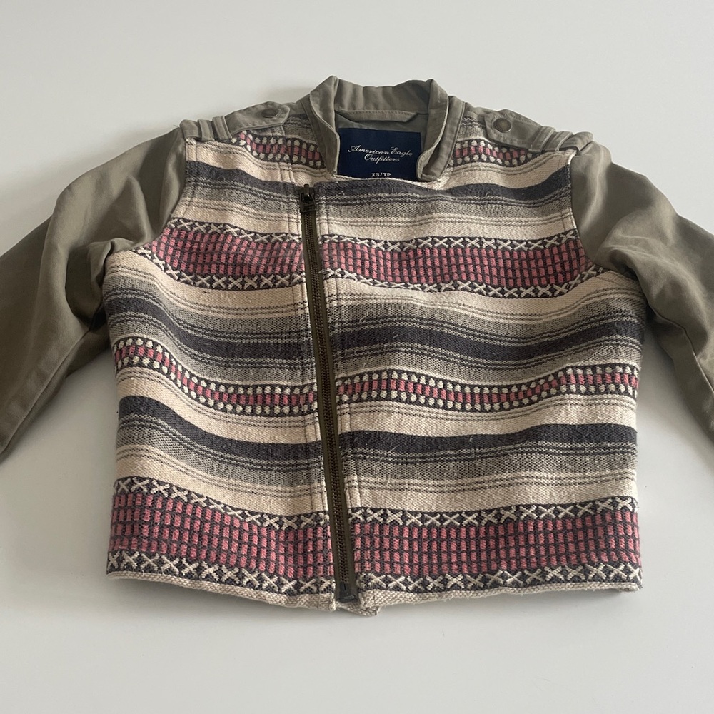 American Eagle Outfitters Multicolor Patterned Blazer